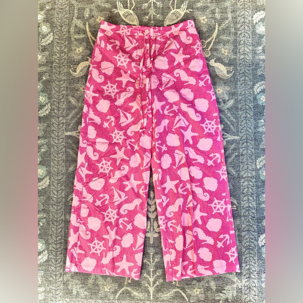 Lilly Pulitzer Pink Seashell button fly Resort Pants
